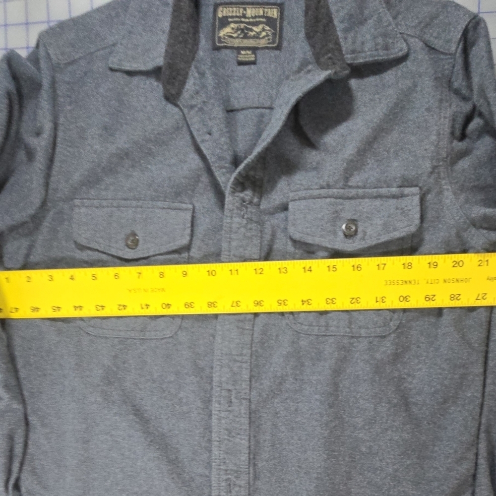 Grizzly Mountain Mens Long Sleeve Chamois Flannel Outdoor Rugged Button Up M - Picture 6 of 10